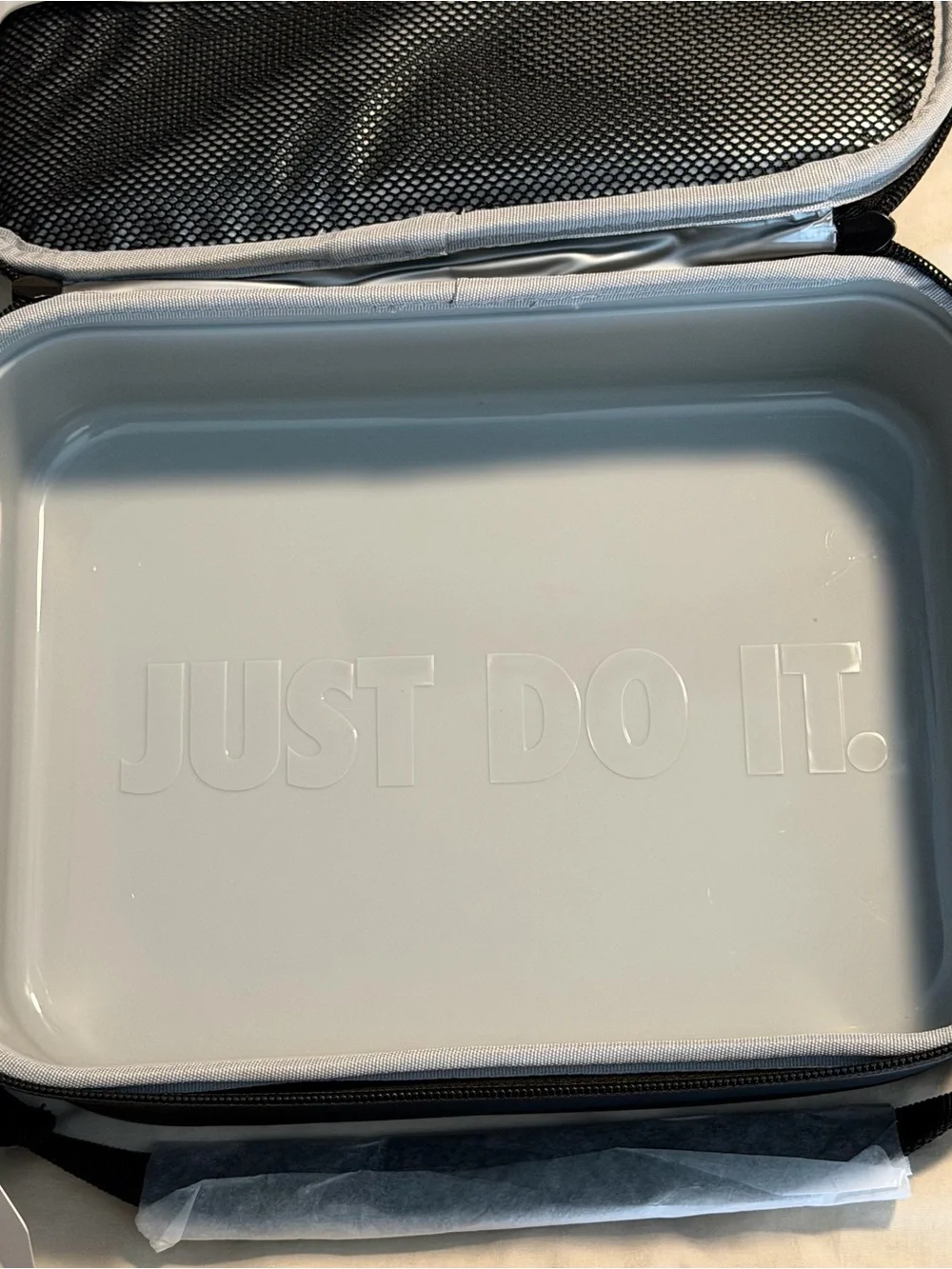 Nike Hard Shell Lunch Box 4L Black Silver Just Do It NWT